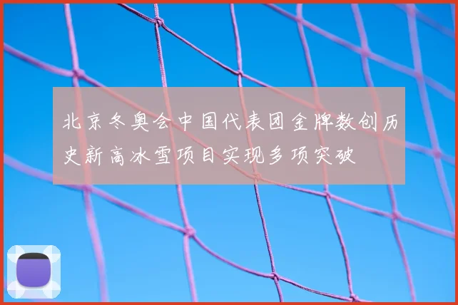北京冬奥会中国代表团金牌数创历史新高冰雪项目实现多项突破